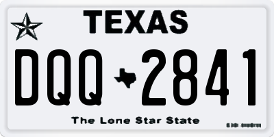 TX license plate DQQ2841