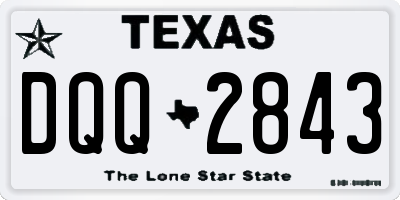 TX license plate DQQ2843