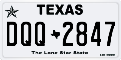 TX license plate DQQ2847