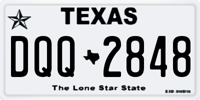 TX license plate DQQ2848