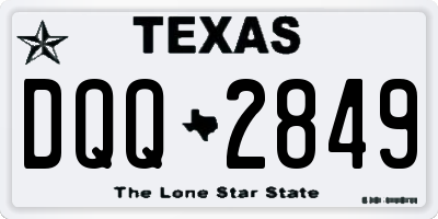 TX license plate DQQ2849
