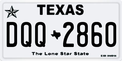 TX license plate DQQ2860