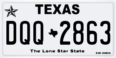 TX license plate DQQ2863