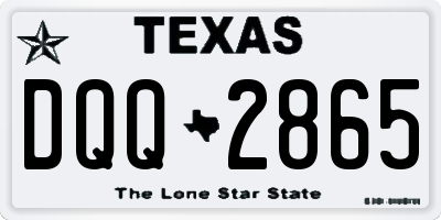 TX license plate DQQ2865