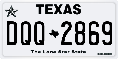 TX license plate DQQ2869