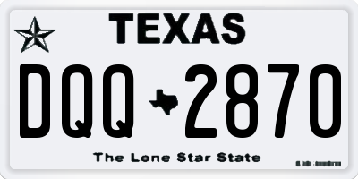 TX license plate DQQ2870