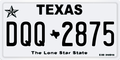 TX license plate DQQ2875