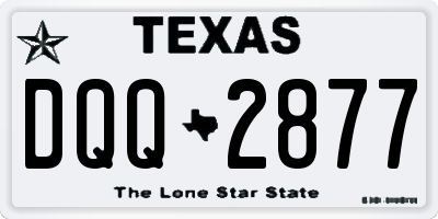 TX license plate DQQ2877
