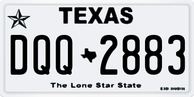 TX license plate DQQ2883