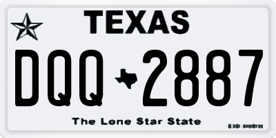 TX license plate DQQ2887