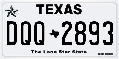TX license plate DQQ2893