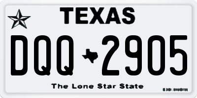 TX license plate DQQ2905