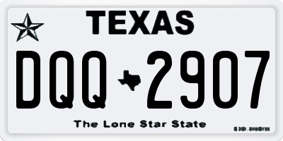 TX license plate DQQ2907