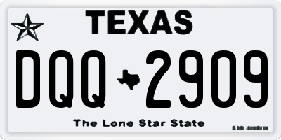 TX license plate DQQ2909