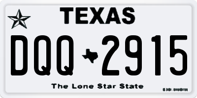 TX license plate DQQ2915