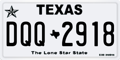 TX license plate DQQ2918