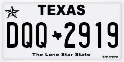 TX license plate DQQ2919