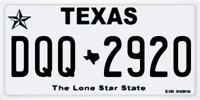 TX license plate DQQ2920