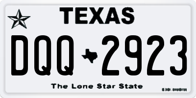 TX license plate DQQ2923