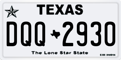 TX license plate DQQ2930