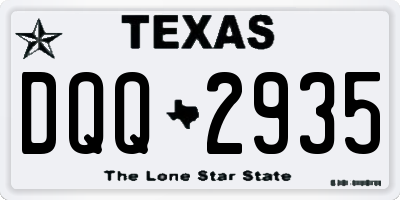 TX license plate DQQ2935