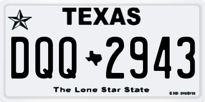 TX license plate DQQ2943