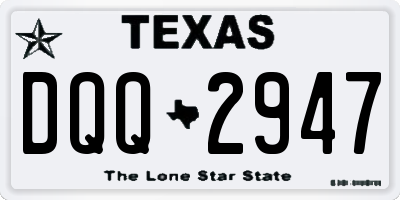 TX license plate DQQ2947