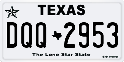 TX license plate DQQ2953