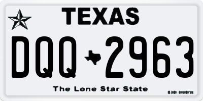 TX license plate DQQ2963