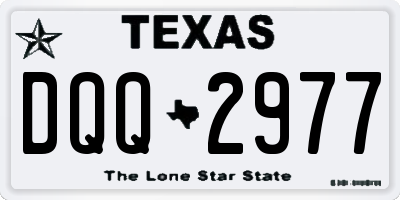 TX license plate DQQ2977
