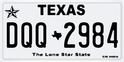 TX license plate DQQ2984