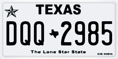TX license plate DQQ2985