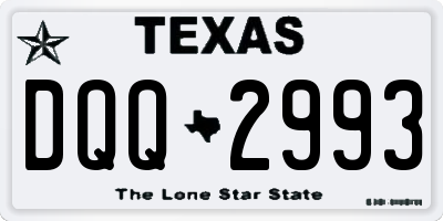 TX license plate DQQ2993