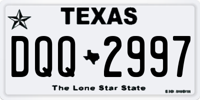 TX license plate DQQ2997