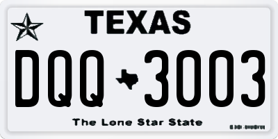 TX license plate DQQ3003