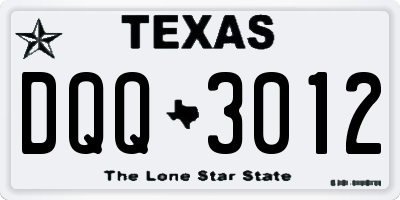 TX license plate DQQ3012
