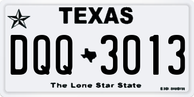 TX license plate DQQ3013