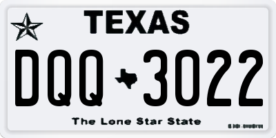 TX license plate DQQ3022