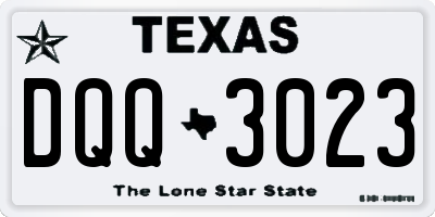 TX license plate DQQ3023