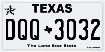 TX license plate DQQ3032