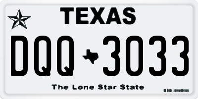TX license plate DQQ3033
