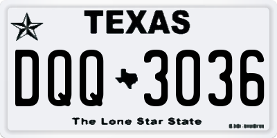 TX license plate DQQ3036