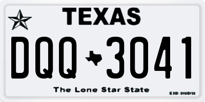 TX license plate DQQ3041