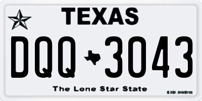 TX license plate DQQ3043