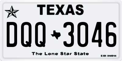 TX license plate DQQ3046