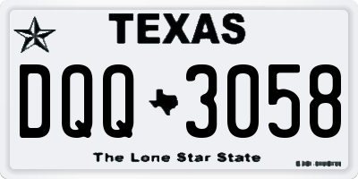 TX license plate DQQ3058