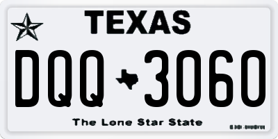 TX license plate DQQ3060