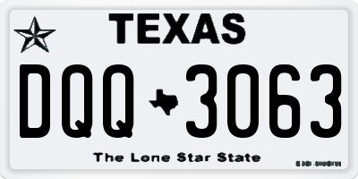 TX license plate DQQ3063