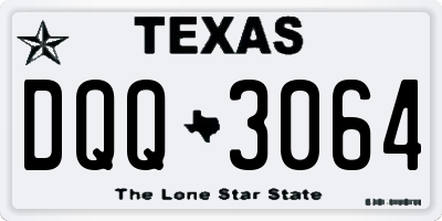 TX license plate DQQ3064