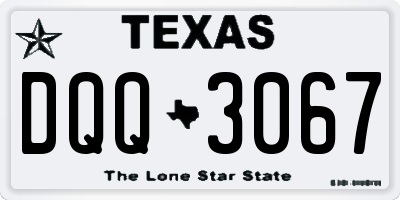 TX license plate DQQ3067